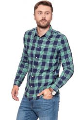 KOSZULA WRANGLER LS 1 PKT SHIRT AMAZON GREEN W5953ORUX 112129787. Zielone koszule męskie Wrangler, m, bez wzorów, bez kołnierzyka, bez ramiączek. W wyprzedaży za 69.99 zł.