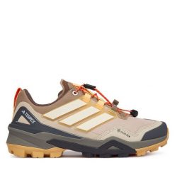Trekkingi adidas. Brązowe obuwie trekkingowe damskie Adidas, z gore-texu, bez zapięcia. Za 699.99 zł.