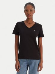 Calvin Klein Jeans T-Shirt Ss Monogram Vnk LV047B205G Czarny Regular Fit. Czarne t-shirty damskie Calvin Klein Jeans, s, bez wzorów, z bawełny, bez kołnierzyka, bez ramiączek. Za 149.99 zł.