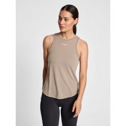 Damski tank top Hummel MT Vanja. Szare topy damskie Hummel, bez wzorów, sportowe, bez kołnierzyka, bez ramiączek. Za 130.50 zł.