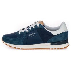 Pepe Jeans tenisówki męskie Tinker Pro Premium 44 ciemnoniebieskie. Niebieskie trampki męskie Pepe Jeans, bez wzorów, z jeansu, bez zapięcia. Za 439.00 zł.