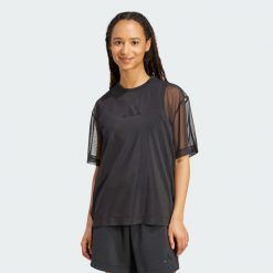 Koszulka Soft Lux Mesh. Białe bluzki damskie Adidas, xl, bez wzorów, z meshu, sportowe, bez kołnierzyka, bez ramiączek. Za 179.00 zł.