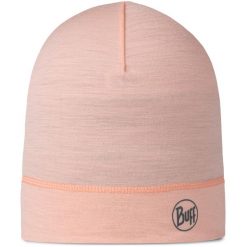 Czapka zimowa z Merino BUFF Merino Lightweight Beanie Solid. Czerwone czapki damskie Buff, na zimę, bez wzorów, z neoprenu. Za 102.99 zł.