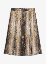 Spódnica plisowana z połyskującą nicią. Czarne spódnice damskie bonprix, bez wzorów, ze skóry, eleganckie. Za 149.99 zł.