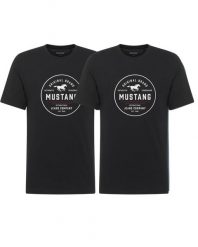 2 - PAK Męski T-Shirt Mustang Style Alex Black 1017333 4142. Czarne t-shirty męskie Mustang, m, bez wzorów, z bawełny, bez kołnierzyka, bez ramiączek. W wyprzedaży za 99.99 zł.