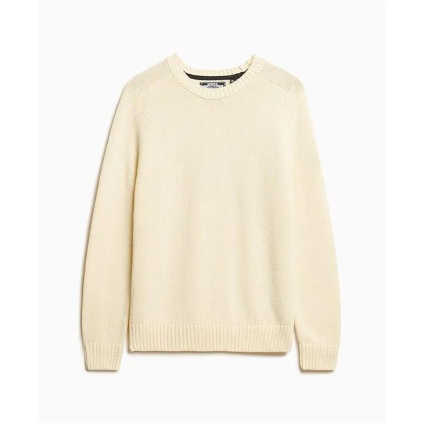 Damski sweter Superdry. Białe swetry nierozpinane damskie Superdry, s, z aplikacjami, z dzianiny, eleganckie, bez kołnierzyka, bez ramiączek. Za 267.40 zł.