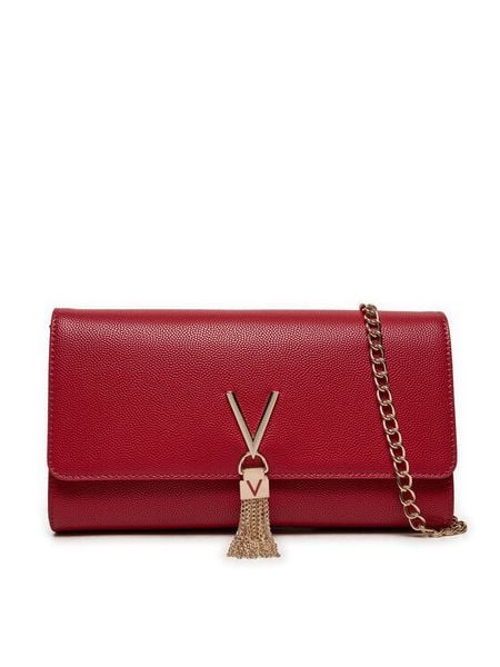Valentino Torebka Divina VBS1R401G Czerwony. Czerwone torebki do ręki damskie Valentino, bez wzorów, ze skóry, bez dodatków. Za 319.99 zł.