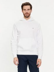 Tommy Hilfiger Bluza Flag Logo MW0MW34266 Biały Regular Fit. Białe bluzy męskie Tommy Hilfiger, m, bez wzorów, z bawełny, bez ramiączek, bez kaptura. Za 289.99 zł.