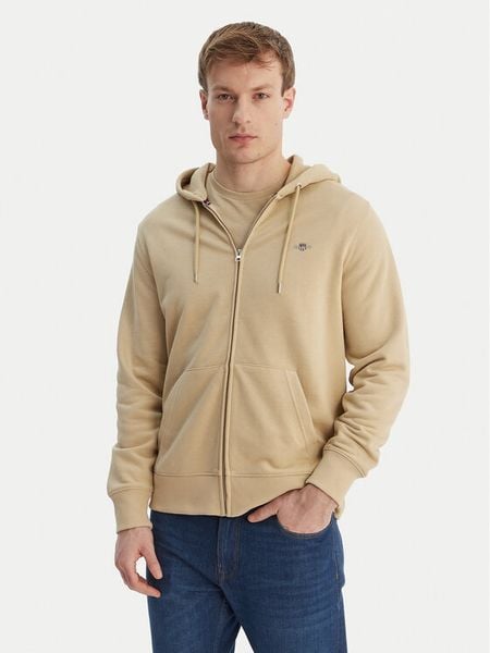 Gant Bluza Shield 2007059 Beżowy Regular Fit. Brązowe bluzy męskie GANT, l, bez wzorów, z bawełny, bez ramiączek, bez kaptura. Za 387.99 zł.