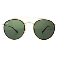 Okulary przeciwsłoneczne Ray-Ban Round Double Bridge. Zielone okulary przeciwsłoneczne damskie Ray-Ban, okrągłe. Za 629.99 zł.
