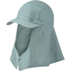 Czapka z daszkiem BUFF DESERT CAP SOLID. Niebieskie czapki damskie Buff, bez wzorów, sportowe. Za 206.99 zł.