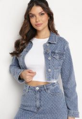 Granatowa Jeansowa Kurtka o Krótkim Kroju z Metalowymi Guzikami i Kieszeniami Enipiria. Niebieskie kurtki damskie Born2be, l, bez wzorów, z jeansu, bez kaptura. Za 79.99 zł.