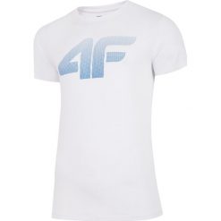 T-shirt męski TSM312 - biały. Białe t-shirty męskie 4F, m, bez wzorów, bez kołnierzyka, bez ramiączek. Za 49.99 zł.