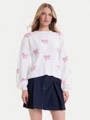 ONLY Sweter Bora 15360712 Biały Regular Fit. Białe swetry nierozpinane damskie ONLY, xs, bez wzorów, z syntetyku, bez kołnierzyka, bez ramiączek. Za 129.99 zł.