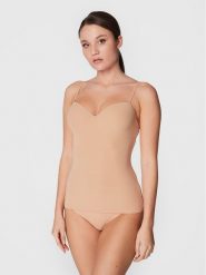 Hanro Podkoszulek Allure 1462 Beżowy Slim Fit. Brązowe koszule nocne damskie Hanro, bez wzorów, z syntetyku, bez ramiączek. Za 409.99 zł.