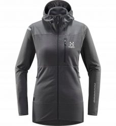 Bluza z kapturem damska Haglofs L.I.M Mid Fast Hood - magnetite. Bluzy damskie Salomon, l, bez wzorów, bez ramiączek, z kapturem. Za 728.14 zł.