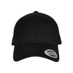 Czapka typu snapback z zakrzywionym daszkiem Flexfit Premium. Czarne czapki damskie FLEXFIT, bez wzorów. Za 129.50 zł.