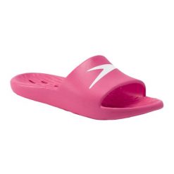 Klapki damskie Speedo Slide. Białe klapki damskie Speedo, bez wzorów, sportowe, bez obcasa, bez zapięcia. Za 79.99 zł.