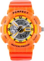 Zegarek ZEGAREK MĘSKI PERFECT SHOCK (zp219f) - orange. Pomarańczowe zegarki męskie NoName, bez wzorów. Za 48.64 zł.