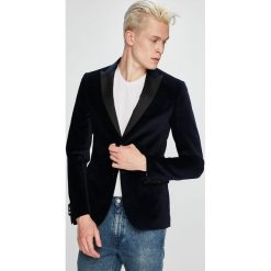 Trussardi Jeans - Marynarka. Niebieskie garnitury męskie TRUSSARDI JEANS, bez wzorów, z bawełny. W wyprzedaży za 679.90 zł.