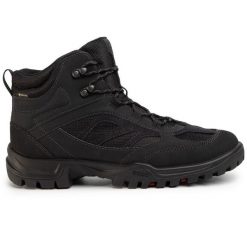 Trekkingi ECCO. Czarne botki męskie ecco, bez wzorów, z gore-texu, sportowe, bez obcasa, bez zapięcia. Za 699.99 zł.