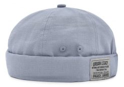 Letnia Czapka Dokerka (Leonka) - Pako Jeans - Niebiesko-Szara. Szare czapki męskie Pako Jeans, na jesień, bez wzorów, z bawełny. Za 49.99 zł.