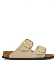 Birkenstock Klapki Arizona Big Buckle 1031429 Beżowy. Brązowe klapki damskie Birkenstock, bez wzorów, z syntetyku, bez obcasa, bez zapięcia. Za 539.99 zł.