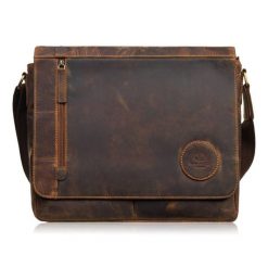 Męska brązowa torba na ramie ze skóry naturalnej vintage Paolo Peruzzi T-147-HBR. Brązowe torby na ramię męskie ze skóry, na ramię. Za 359.00 zł.