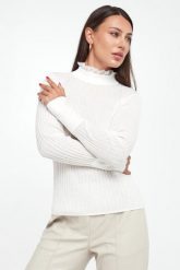 Sweter damski z falbaną TWINSET. Swetry nierozpinane damskie Twinset Milano, xs, bez wzorów, bez kołnierzyka, bez ramiączek. W wyprzedaży za 454.35 zł.