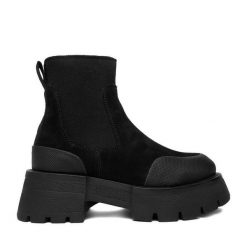 Sztyblety G-Star Raw. Czarne botki damskie G-Star Raw, bez wzorów, retro, bez obcasa, na płaskiej podeszwie, bez zapięcia. Za 309.99 zł.