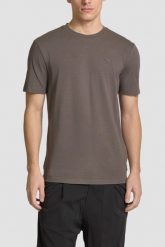 GUESS Brązowy t-shirt męski Hedley. Brązowe t-shirty męskie Guess, l, z aplikacjami, bez kołnierzyka, bez ramiączek. W wyprzedaży za 125.99 zł.
