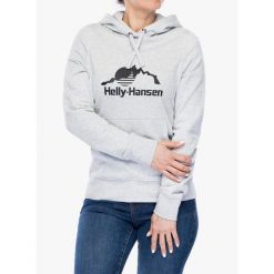 Bluza z kapturem damska Helly Hansen Nord Graphic Pullover Hoodie. Szare bluzy damskie Helly Hansen, l, bez wzorów, casualowe, bez ramiączek, z kapturem. Za 369.50 zł.