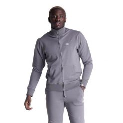 Bluza z bawełna z zamek błyskawiczny na czas wolny. Szare bluzy męskie LEONE 1947 APPAREL, bez wzorów, z bawełny, sportowe, bez ramiączek, bez kaptura. W wyprzedaży za 164.19 zł.