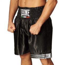 Spodenki bokserskie LEONE 1947 Italy Boxing. Czarne szorty damskie LEONE 1947, bez wzorów, sportowe. Za 119.99 zł.