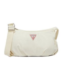 Torebka Guess Jeans. Białe listonoszki damskie Guess Jeans, z aplikacjami, z jeansu, bez dodatków. Za 169.99 zł.