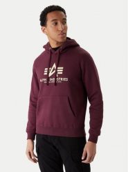 Alpha Industries Bluza Basic 178312 Bordowy Regular Fit. Czerwone bluzy męskie Alpha Industries, m, bez wzorów, z bawełny, bez ramiączek, bez kaptura. Za 299.99 zł.