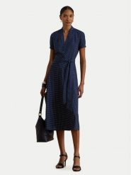 LAUREN RALPH LAUREN Sukienka koszulowa 200P11525001 Granatowy Regular Fit. Niebieskie sukienki damskie Lauren Ralph Lauren, bez wzorów, z syntetyku, bez kołnierzyka, bez ramiączek, koszulowe. Za 1,299.00 zł.