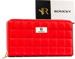 Rovicky Czerwony portfel damski ze skóry ekologicznej z pikowanym panelem - Rovicky NoSize. Czerwone portfele damskie ROVICKY, ze skóry ekologicznej. Za 31.96 zł.