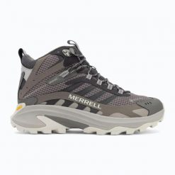 Buty trekkingowe - męskie - Merrell Moab Speed 2 Mid GORE-TEX - Asphalt. Szare trekkingi męskie Merrell, z gore-texu, za kostkę, bez zapięcia. Za 639.00 zł.
