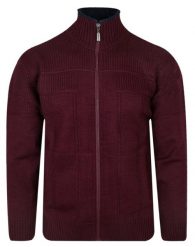 Sweter Wełniany Bordowy Rozpinany z Wysokim Dekoltem na Zamek, Ciepły -TRIKKO. Czerwone swetry męskie Trikko, l, bez wzorów, z wełny, eleganckie, bez kołnierzyka, bez ramiączek. Za 309.00 zł.