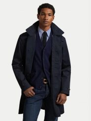 Polo Ralph Lauren Płaszcz przejściowy 710914247002 Granatowy Regular Fit. Niebieskie płaszcze męskie Polo Ralph Lauren, l, bez wzorów, z bawełny, bez kołnierzyka, bez kaptura. Za 2,499.00 zł.