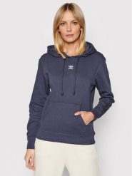 Adidas Bluza Hoodie HF7509 Granatowy Regular Fit. Niebieskie bluzy damskie Adidas, bez wzorów, z bawełny, bez ramiączek, bez kaptura. Za 159.99 zł.