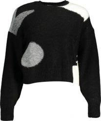 Desigual DESIGUAL SWETER DAMSKI CZARNY M. Czarne swetry nierozpinane damskie Desigual, m, bez wzorów, bez kołnierzyka, bez ramiączek. Za 253.04 zł.