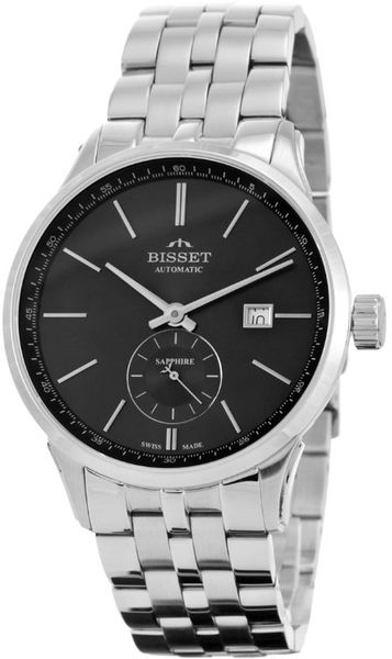 Zegarek Bisset Męski zegarek AUTOMAT szafirowe szkło srebrny. Niebieskie zegarki męskie Bisset, bez wzorów, srebrne. Za 2,549.00 zł.