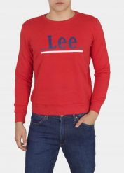 LEE CREW LOGO REGULAR FIT MĘSKA BLUZA KLASYCZNA LOGO L36JEIEF 112107872. Bluzy męskie Lee, l, bez wzorów, klasyczne, bez ramiączek, bez kaptura. Za 129.99 zł.