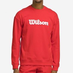 Bluza tenisowa męska Wilson Classic. Czerwone bluzy męskie Wilson, m, bez wzorów, z bawełny, sportowe, bez ramiączek, bez kaptura. Za 289.99 zł.