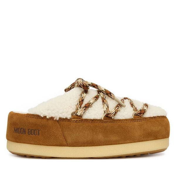 Śniegowce Moon Boot. Brązowe śniegowce damskie Moon Boot, bez zapięcia. Za 849.00 zł.