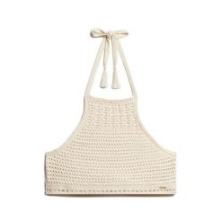 Krótka bluzka na ramiączkach z szydełka dla kobiet Superdry. Białe bielizna sportowa damska Superdry, bez wzorów, z koronki. Za 146.70 zł.