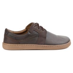Olivier Barefoot Męskie buty skórzane sznurowane minimalistyczne 115KZ brązowe. Brązowe botki męskie bez wzorów, ze skóry, klasyczne, bez obcasa, bez zapięcia. Za 392.97 zł.