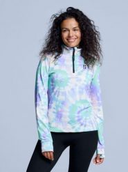Bluza narciarska - Damska - Cabin Life - Tiedye. Fioletowe bluzy damskie POEDERBAAS, na zimę, xs, bez wzorów, z elastanu, bez ramiączek, bez kaptura. Za 242.82 zł.